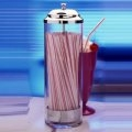 Old Fashioned Acrylic Straw Dispenser w/ 36 Straws